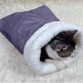 thumbnail image 1 of Soft and Warm Velvet Corduroy Sleeping Bag with Lining for Cats and Small Animals, 13.78 X 5.91 X 3.54 Inches, 1 of 6