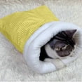 thumbnail image 1 of Soft and Warm Velvet Corduroy Sleeping Bag with Lining for Cats and Small Animals, 13.78 X 5.91 X 3.54 Inches, 1 of 6