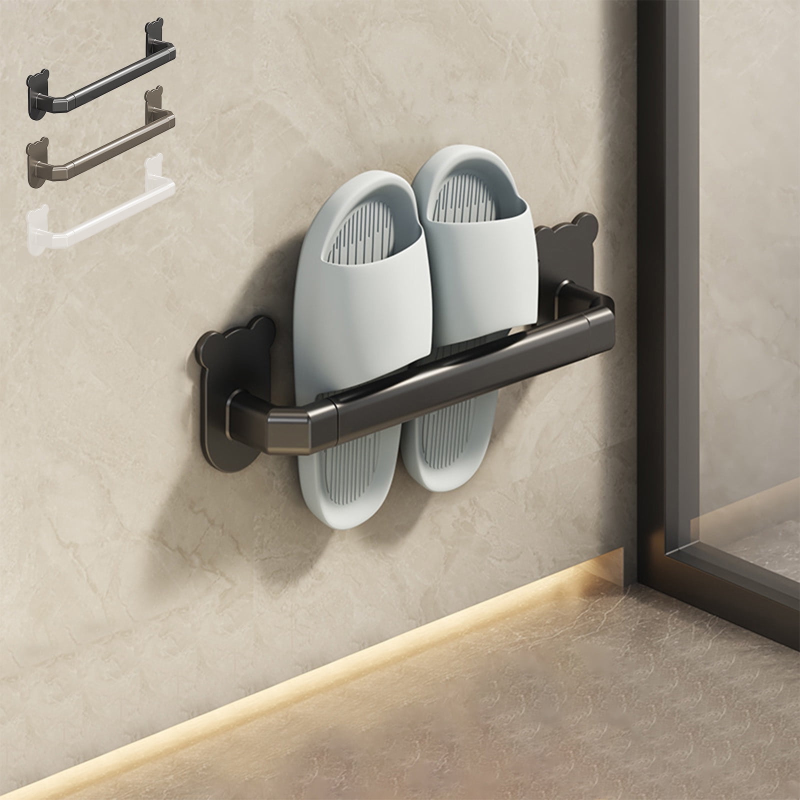mtvxesu Vertical Shoe Rack, Bathroom Slipper Rack Wall Mounted No Punch ...