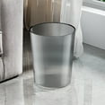 thumbnail image 1 of mtvxesu Vertical Striped Clear Gray Plastic Trash Can, 10.43-Inch Small Space Waste Bin for Home, Office, or Bathroom, 1 of 6