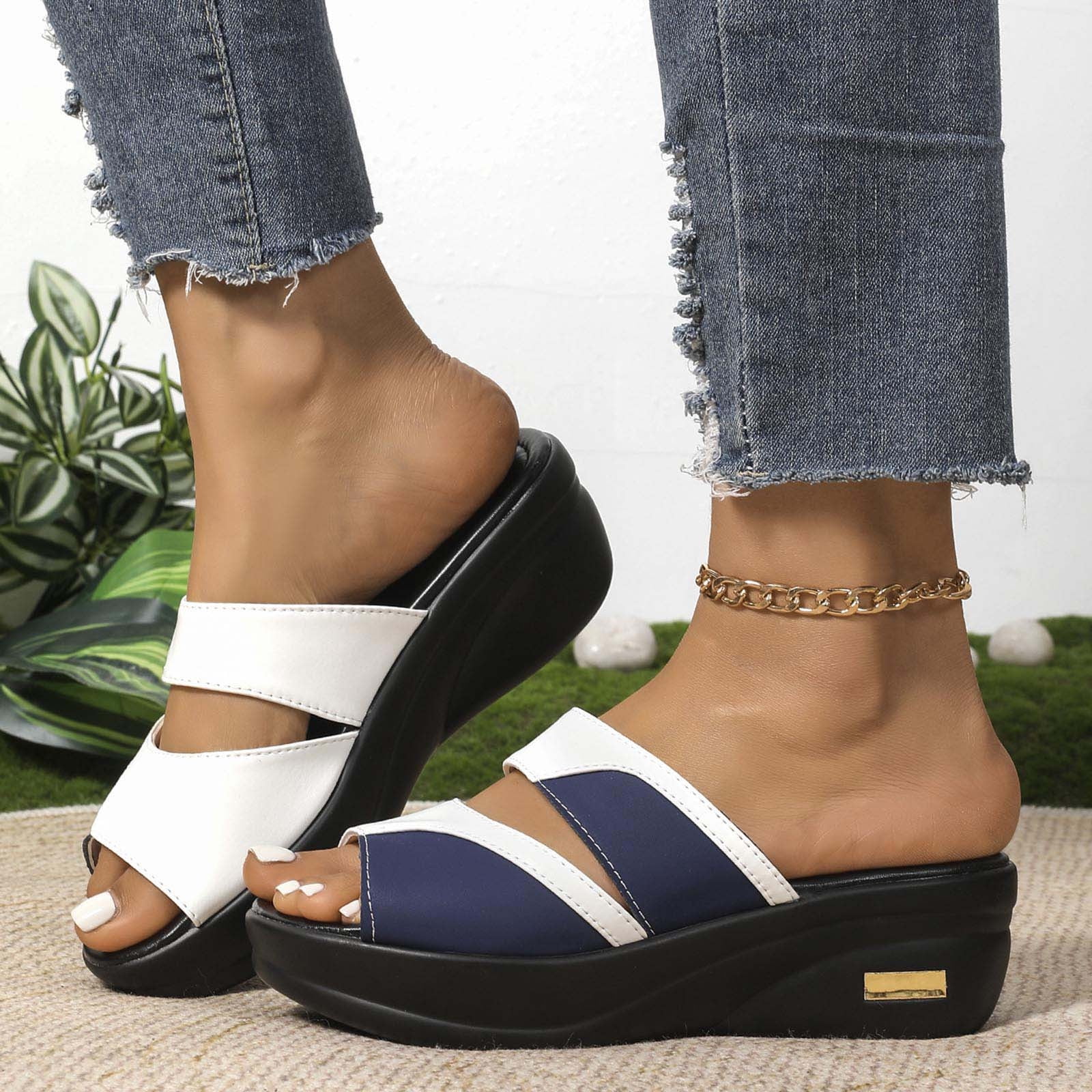 Open Toe Fish Head Platform High Heels Wedge Sandals