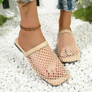 サンダル・ミュール Fishnet Mesh Leather Sandal maliks-blk1.jpg