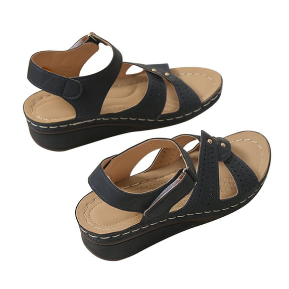 mtvxesu Womens Sandals, Women's Arch-Support Sandals Shoes Ladies Beach Orthopedic Sandals Summer Non-slip Causal Sandals Blue 7