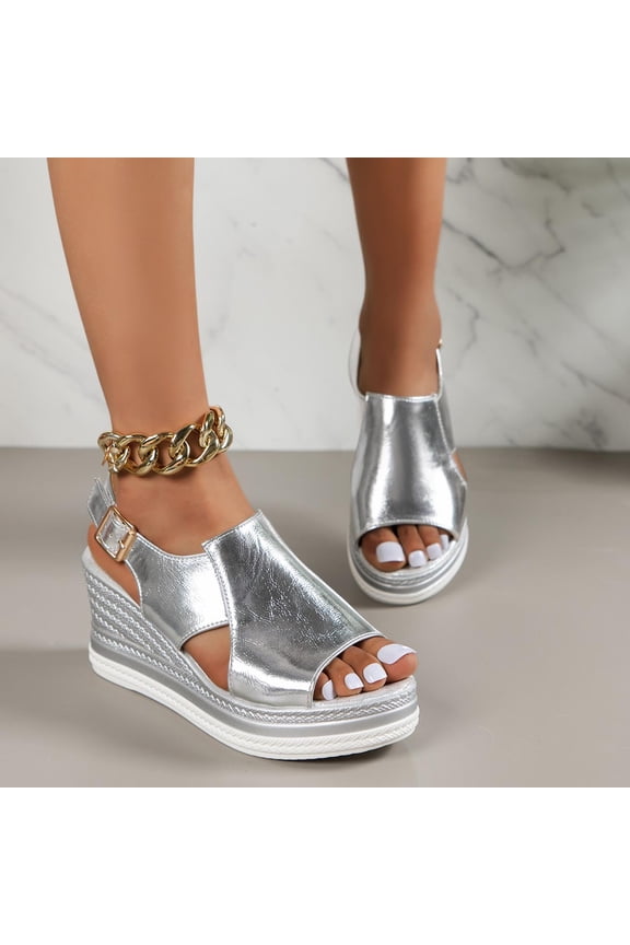 Womens Sandals, Women's Fashionable Slippers One Line Buckle Sponge Cake Thick Sole Beach Sandals Womens Sandals Dressy Office Limited Time Offer