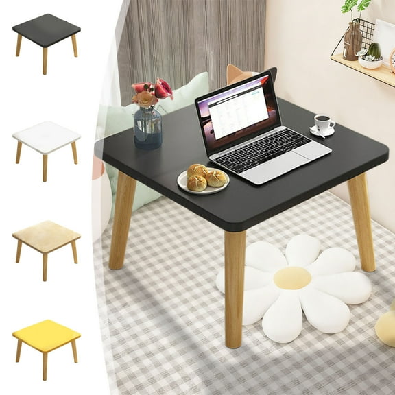 mtvxesu Wooden Square Side Table For Living Room Balcony Or Bedroom Small Coffee Tea Table Multi-Purpose Low Floor Standing Table 1-Pack