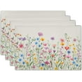 thumbnail image 1 of mubwai 4PCs Spring Floral Placemats Summer Wildflowers Place Mat 12x18 Inch Watercolor Herb Flowers Washable Heat Resistant Table Mats for Kitchen Dining Party Picnic Seasonal Decor, 1 of 8