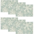 thumbnail image 1 of mubwai Aqua Snowflakes Winter Placemats Set of 6, 12x18 Inch Christmas Table Mats for Party Kitchen Dining Decoration, 1 of 6