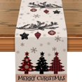 thumbnail image 1 of mubwai Christmas Table Runner Red Pine Trees, Xmas Table Decorations 13x72 Inch, Winter Table Runner with Snow Tree Xmas Balls, for Christmas Table Centrepiece, Indoor Outdoor Home Party, 1 of 6