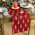 thumbnail image 1 of mubwai Christmas Tree Red Dutch Fleece Table Runner, Glitter Metallic Foil Holiday Kitchen Dining Table Decoration for Home Party Decor 13x72 Inch, 1 of 7