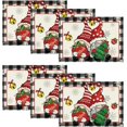 thumbnail image 1 of mubwai Gnomes Believe Xmas Balls Christmas Placemats Set of 6, 12x18 Inch Seasonal Winter Snowflake Table Mats for Party Kitchen Dining Decoration, 1 of 6