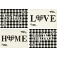 thumbnail image 1 of mubwai Love Family Together Home Buffalo Plaid Placemats for Dining Table, 12 x 18 Inch Holiday Vintage Thanksgiving Washable Table Mat Set of 4, 1 of 7