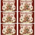 thumbnail image 1 of mubwai Merry Christmas Gingerbread Man Winter Xmas Placemats Set of 6 Table Mats for Party Home Kitchen Dining Table Decorations 12x18 Inch, 1 of 5