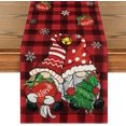 thumbnail image 1 of mubwai Red and Black Buffalo Plaid Gnome Believe Snowflakes Christmas Table Runner, Seasonal Winter Holiday Kitchen Dining Table Decoration for Home Party Decor 13x72 Inch, 1 of 5