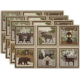 thumbnail image 1 of mubwai Vintage Bear Deer Placemats Rustic Wildlife Moose Forest Animal Cabin Lodge Lake Pine Cone Heat-Resistant Linen Table Place Mats Set of 4 for Dining Kitchen Country Camp Style Farmhouse Decor, 1 of 8