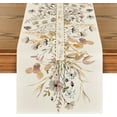 thumbnail image 1 of mubwai Wildflower Leaves Floral Fall Table Runner, Autumn Thanksgiving Kitchen Dining Table Decoration for Indoor Outdoor Home Party 13x72 Inch, 1 of 7