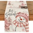 thumbnail image 1 of mubwai Xmas Trees Let It Snow Snowman Christmas Table Runner, Seasonal Winter Holiday Kitchen Dining Table Decoration for Home Party Decor 13x72 Inch, 1 of 7