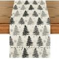 thumbnail image 1 of mubwai Xmas Trees Snowflake Christmas Table Runner, Seasonal Winter Kitchen Dining Table Decoration for Home Party Decor 13x72 Inch, 1 of 3