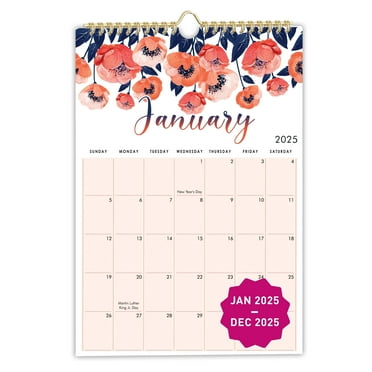 Mudrit 2025 Wall Calendar, 12" x 17", 12 Months Jan 2025 - Dec 2025, Spiral Bound, 1 Count