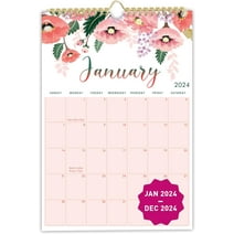 mudrit 2024 Wall Calendar, 12" X 17", 12 Monthly Calendar from Jan 2024 till Dec 2024, Spiral Bound for Office, Home, Family,Business, School Appointment Planning