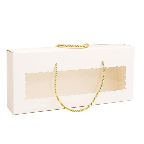 mudrit Hamper Gift Boxes with Twine Handle, Premium Packaging for Diwali, Party Favors, Weddings, Birthday, Festive Gifting, Size - 13.5 x 6 x 3.25 inches (White, Pack of 20)