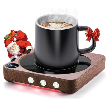 MQUPIN Mug Warmer, Coffee Cup Warmer for Desk with Temperature Display, 2-12H Auto Shut-off, Intelligent Candle Warmer - Keep Drinks at Best Flavor