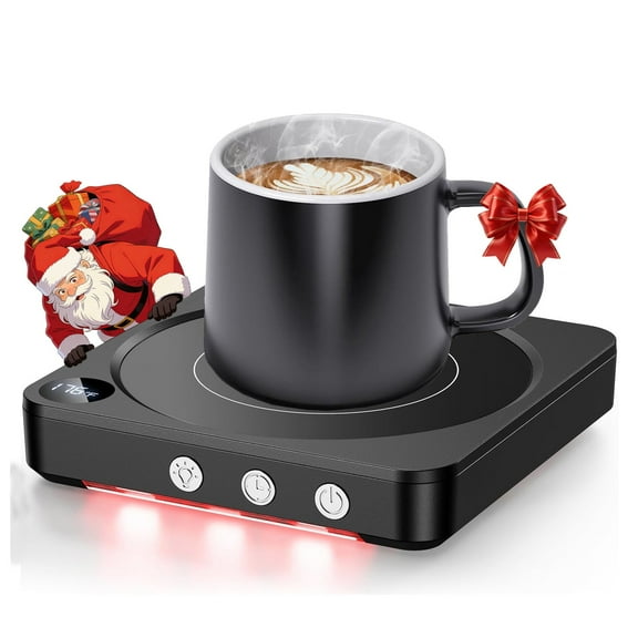 MQUPIN Mug Warmer, Coffee Cup Warmer for Desk with Temperature Display, 2-12H Auto Shut-off, Intelligent Candle Warmer, Ideal Coffee Gifts Accessories