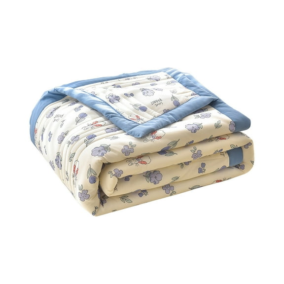 multicolor Cooling Silk Summer Comforter Lightweight Air Conditioning Quilt Soft Cotton Material Size 59.05X78.74 Inches For Bedroom Nap Outdoor Use