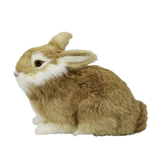multicolor Realistic Fake Rabbit Figurine For Easter Decoration Faux Fur Craftsmanship Lifelike Pose Shelf Desk Display