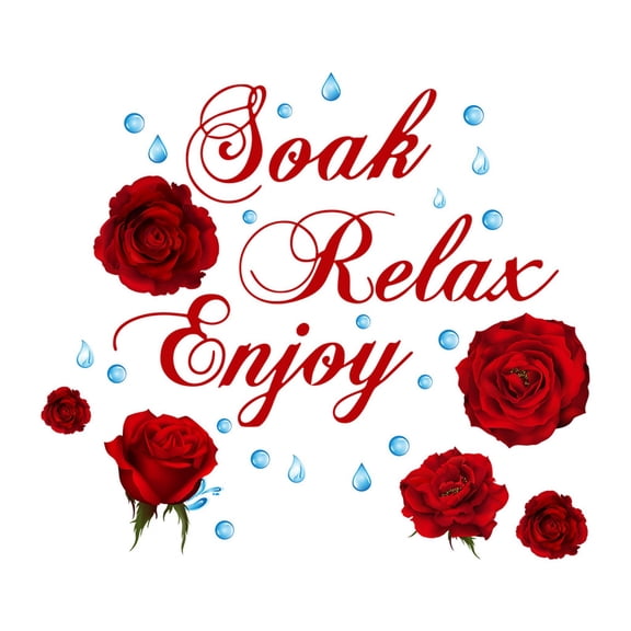 multicolor Red Rose Day Wall Stickers, Adhesive Decorative Decals For Bathroom, Bedroom, Living Room And Festival Home Decor, Easy Peel And Stick