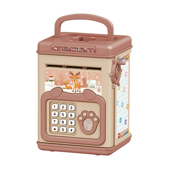 multicoloured Fingerprint Sensing Password Lock Money Bank Hand Crank Saving Box For Kids Coin Storage Toy Safe