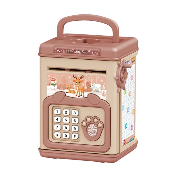 multicoloured Smart Fingerprint Sensing Password Box Hand Crank Money Bank For Kids Secure Storage Toy