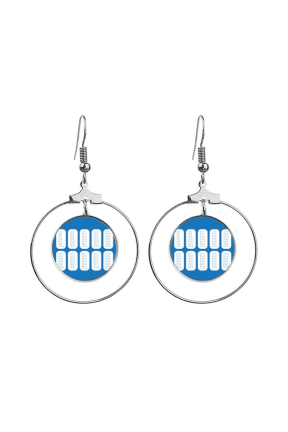 multiplication table number study math earrings dangle hoop jewelry drop circle