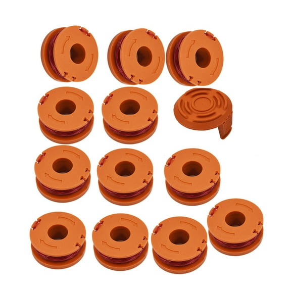 munirater 12-Pack Trimmer Spool line 10ft 0.065 Trimmer Line Refills Replacement for Worx WA0010 Line String Trimmer Replacement Spool Weed Eater Line (12 Spool 1Cap)