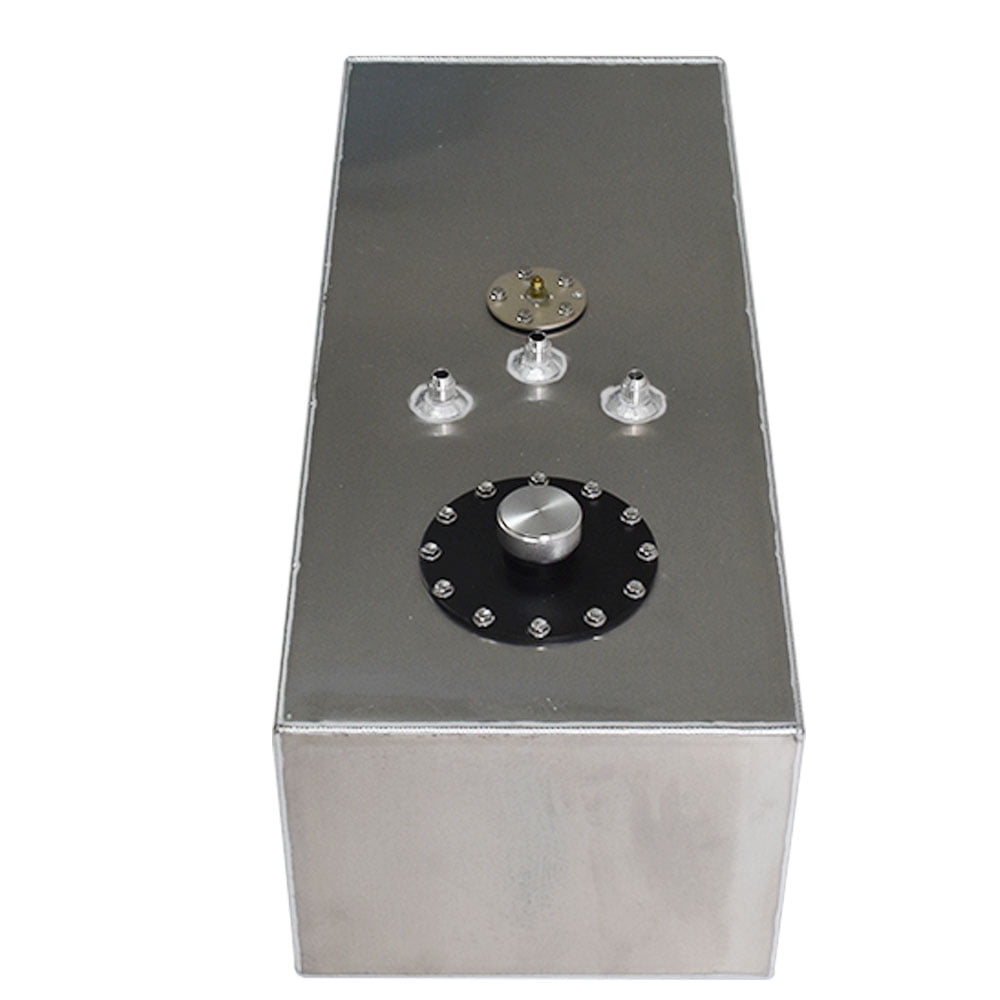 Silscvtt 15 Gallon Aluminum Fuel Cell Tank With Cap & Level Sender - Black Racing/Drift