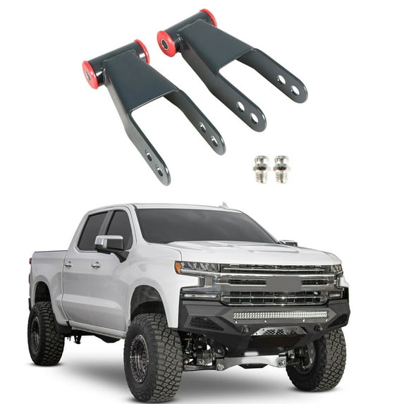 munirater 2 Inch Rear Drop Shackles Leaf Spring Shackle Lowering Kit 712120 Replacement for 2019-2021 Chevy Silverado 1500 Truck