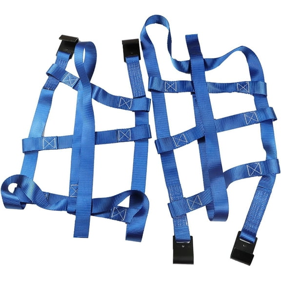 munirater 2 PCS 14-17 Inch Tires Blue Wheel Car Tow Dolly Basket Straps with Flat Hooks 10000 lbs Break Strength