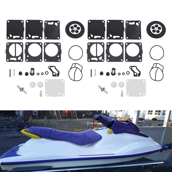 munirater 2 Pack Carburetor Rebuild Kits Replacement for Yamaha Superjet Waverunner Wave Blaster Polaris Seadoo 650 717 720 787 800