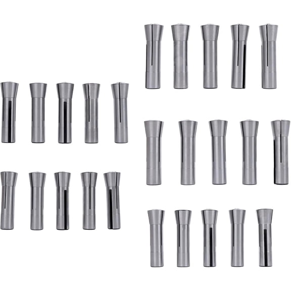 munirater 25 Pcs Precision R8 Round Collet Set 0.0005' TIR for CNC Machining, Milling, and Drilling