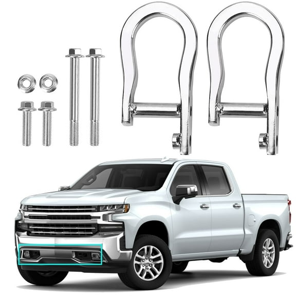 munirater 2Pcs Tow Hooks OEM Chrome Replacement for 2007-2019 Chevrolet Silverado Sierra 1500 84072462