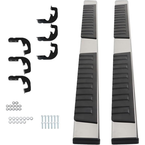 munirater 2pcs Kit 6 Inches Running Boards Bars Side Steps Replacement for Silverado/Sierra Crew Cab 2019-2023