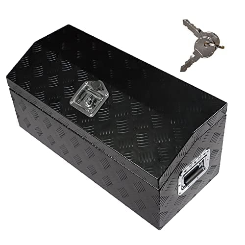 munirater 30 Inch Black Aluminum Tool Box Pentagon with Lock and Key
