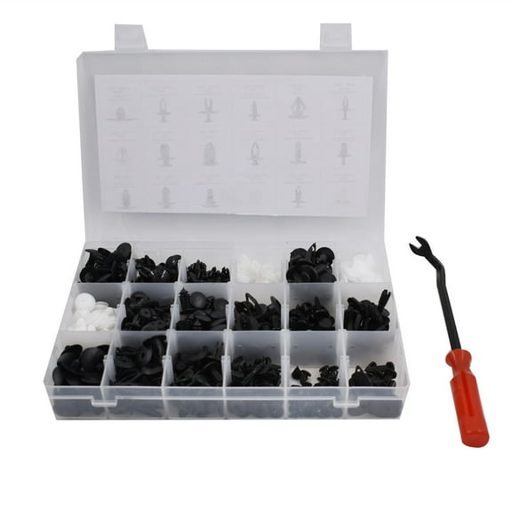 munirater 415PCS Plastic Rivets Clips Fastener Fender Bumper Push Pin W/ Free Remover Tool