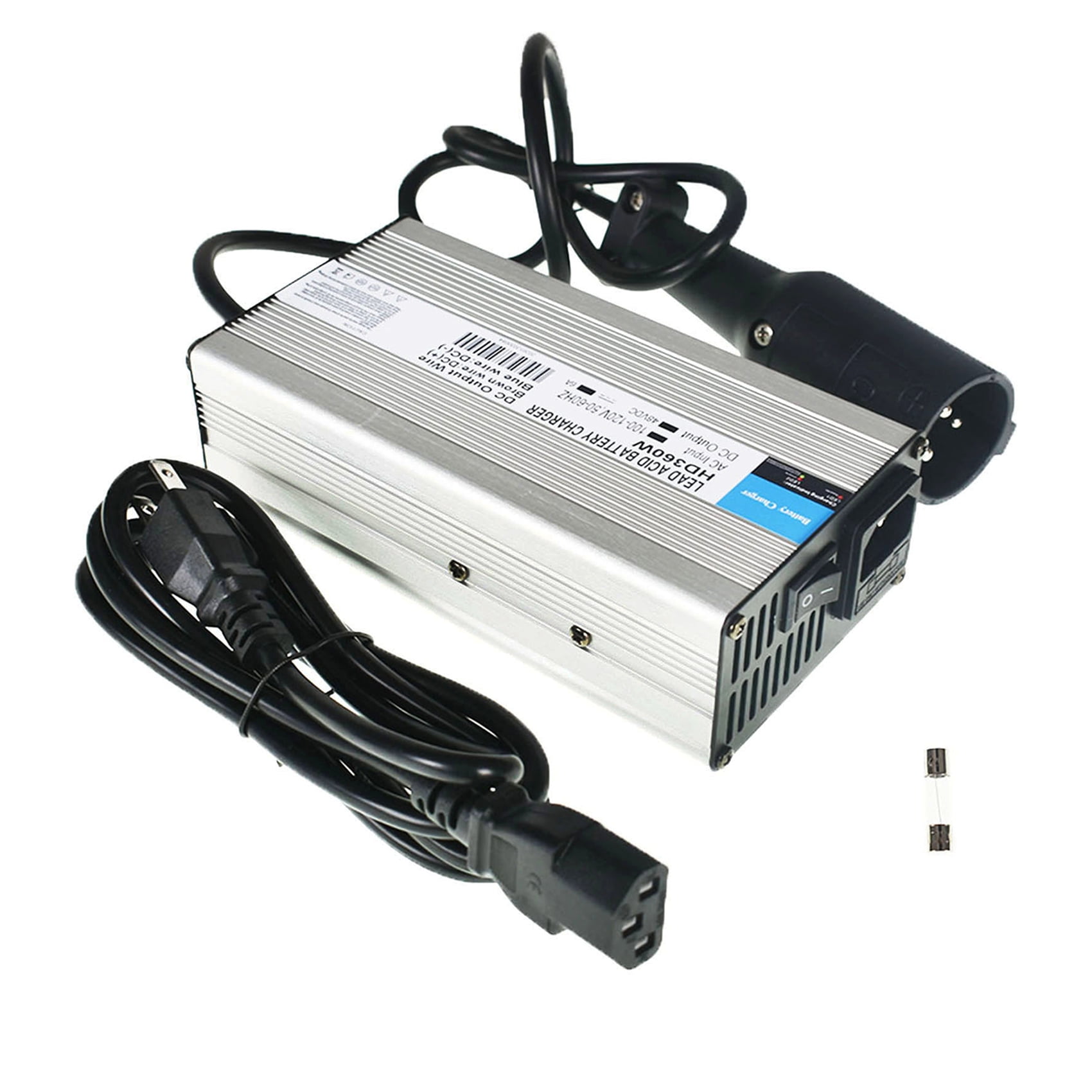 munirater 48V 6A Head 3Pin Plug Battery Charger Replacement for EZGO Golf Cart Club Car Scooters