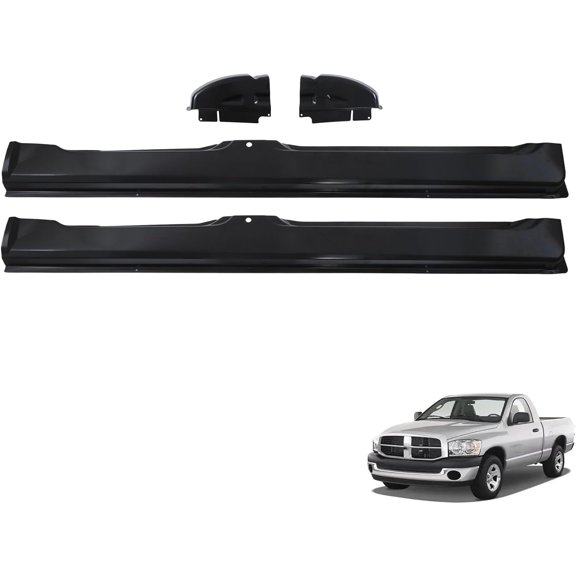 munirater 4pcs Black Rocker Panels with Cab Corners Replacement for R-a-m | Replacement for R-a-m Quad Cab 1500 2500 3500 2002-2008,Black,4pcs,Easy installation