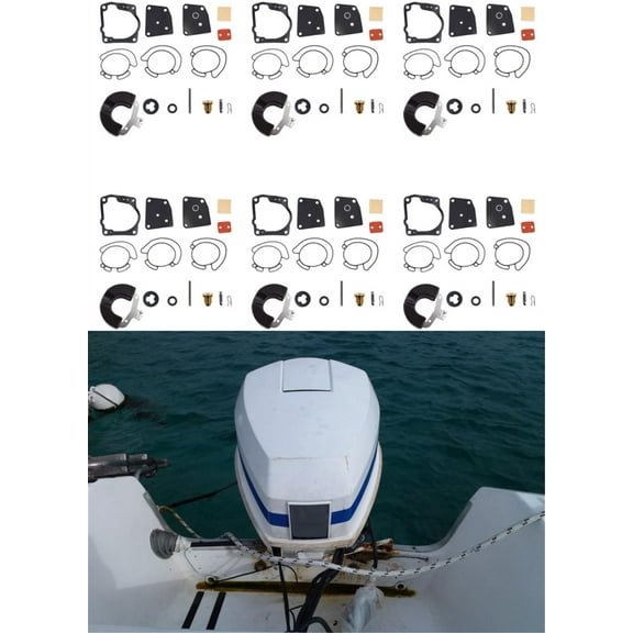 munirater 6 - Pack Carburetor Carb Repair Rebuild Kit Replacement for Johnson Evinrude V4 V6 90 100 105 115 150 175 HP 18-7247 436852 438996