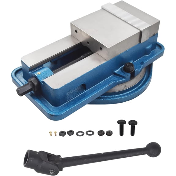 munirater 6 X 5.9 Precision Mill Vise Anti-Jaw Lifting W/Swivel Base, Lockdown CNC Milling Machine Vise With Base Clamp Vise for Milling Shaping and Drilling Machines