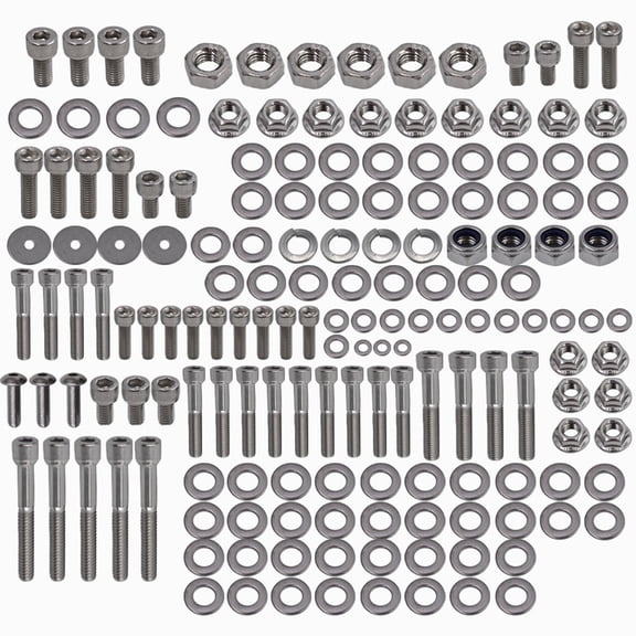 munirater 667 Pcs Polished Stainless Steel ATV Bolt Screw Kit Set Replacement for Yamaha Banshee YFZ350