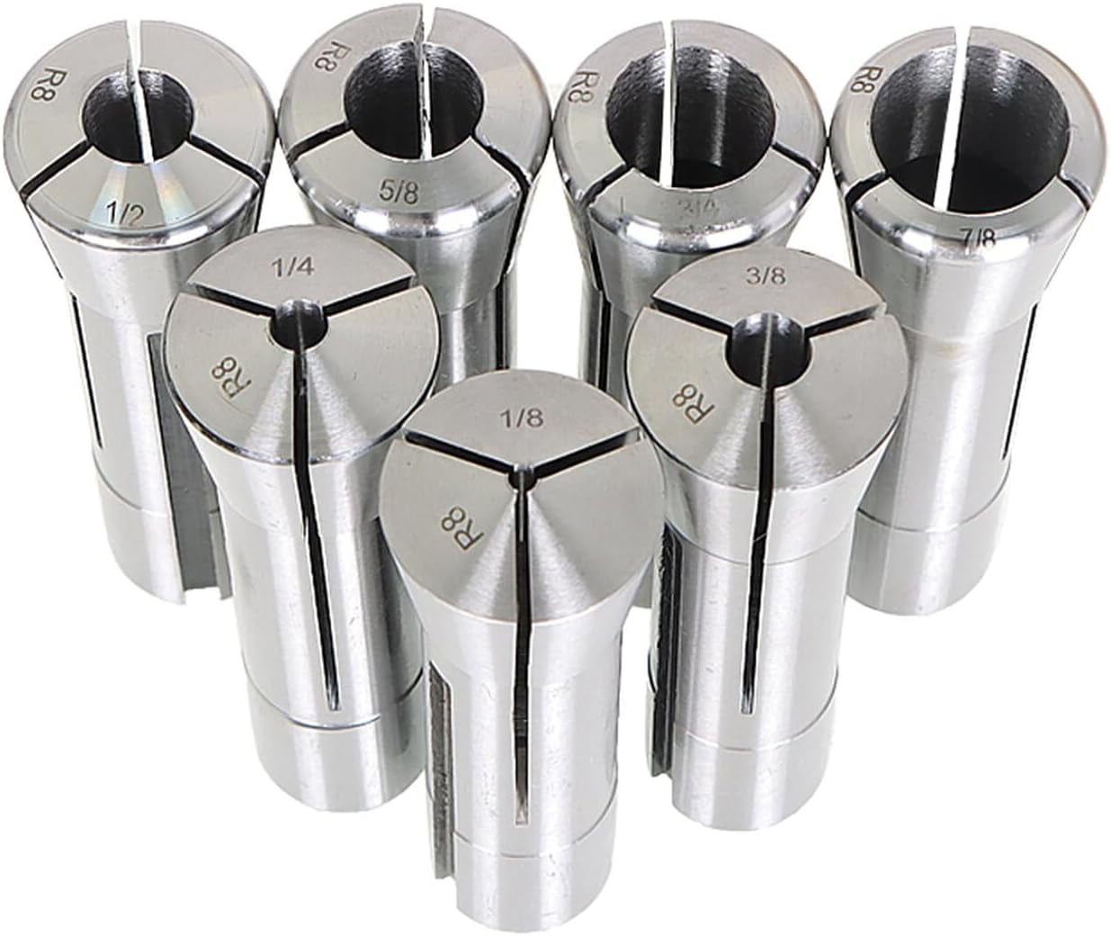 munirater 7 Pieces R8 Spring Loaded Collet Milling Cutter Chuck Chuck ...