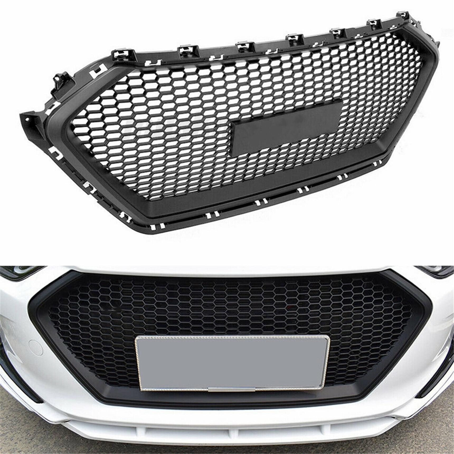 munirater ABS Plastic Front Bumper Grill Mesh Hood Front Center Middle ...