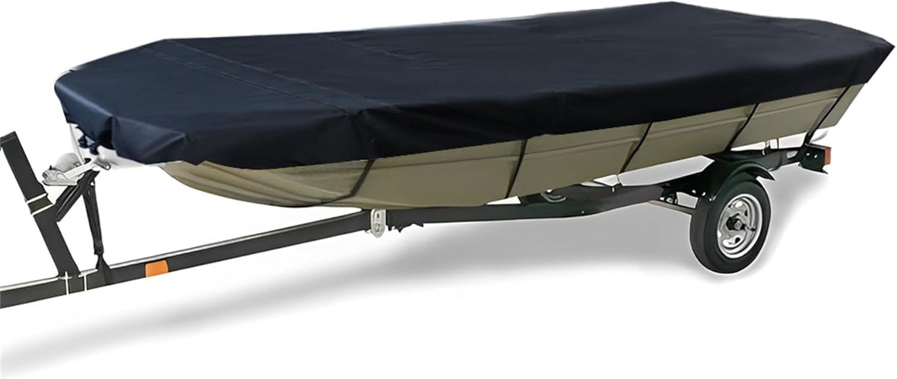 munirater Boat Cover Heavy Duty Trailerable Replacement for Jon Boat 16Ft Long and Beam Width Up to 75 Inch Black